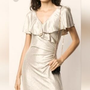 Metallic Crossover-Front Gown